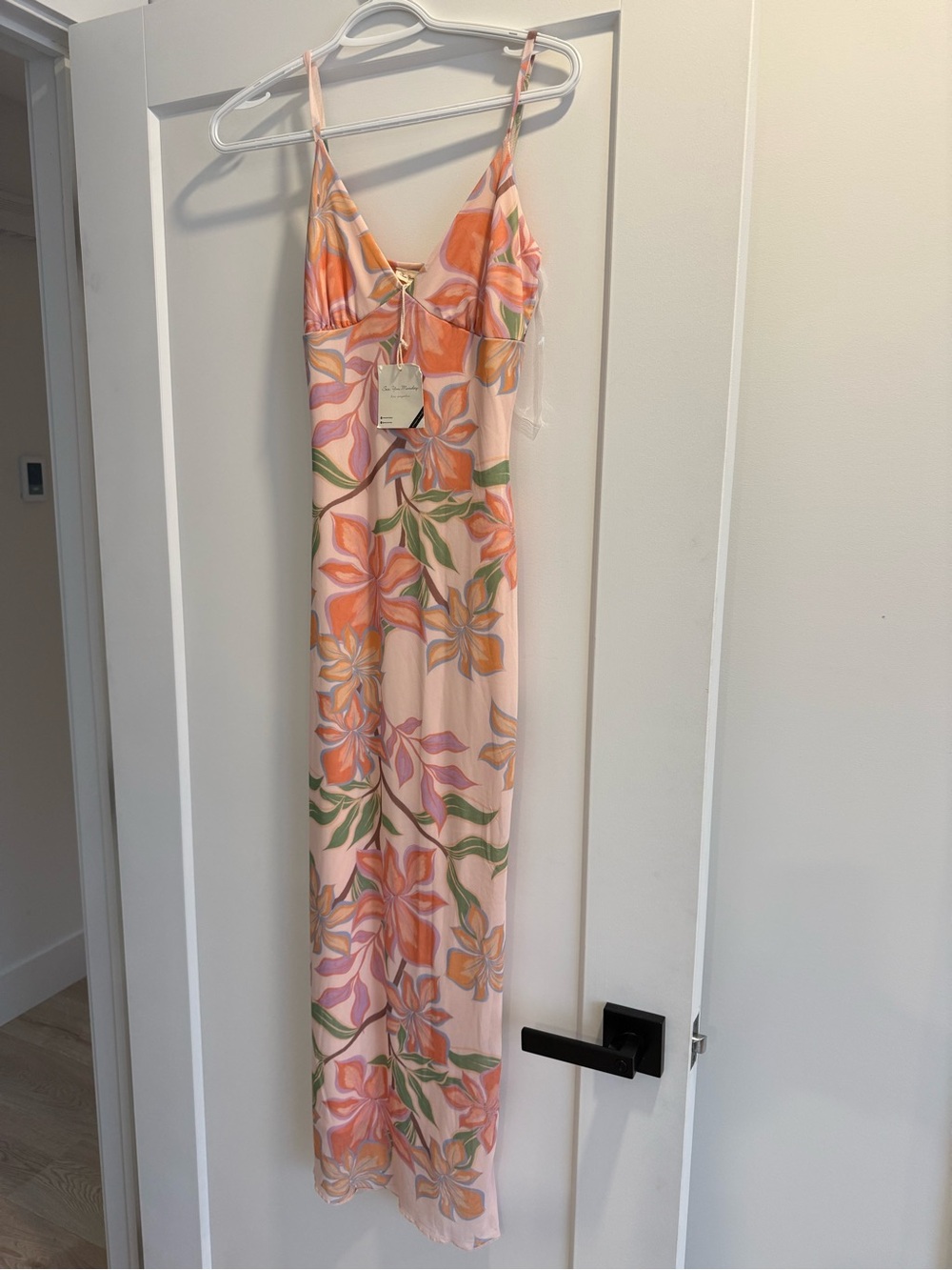 See You Monday Pink & Orange Floral Slip Dress